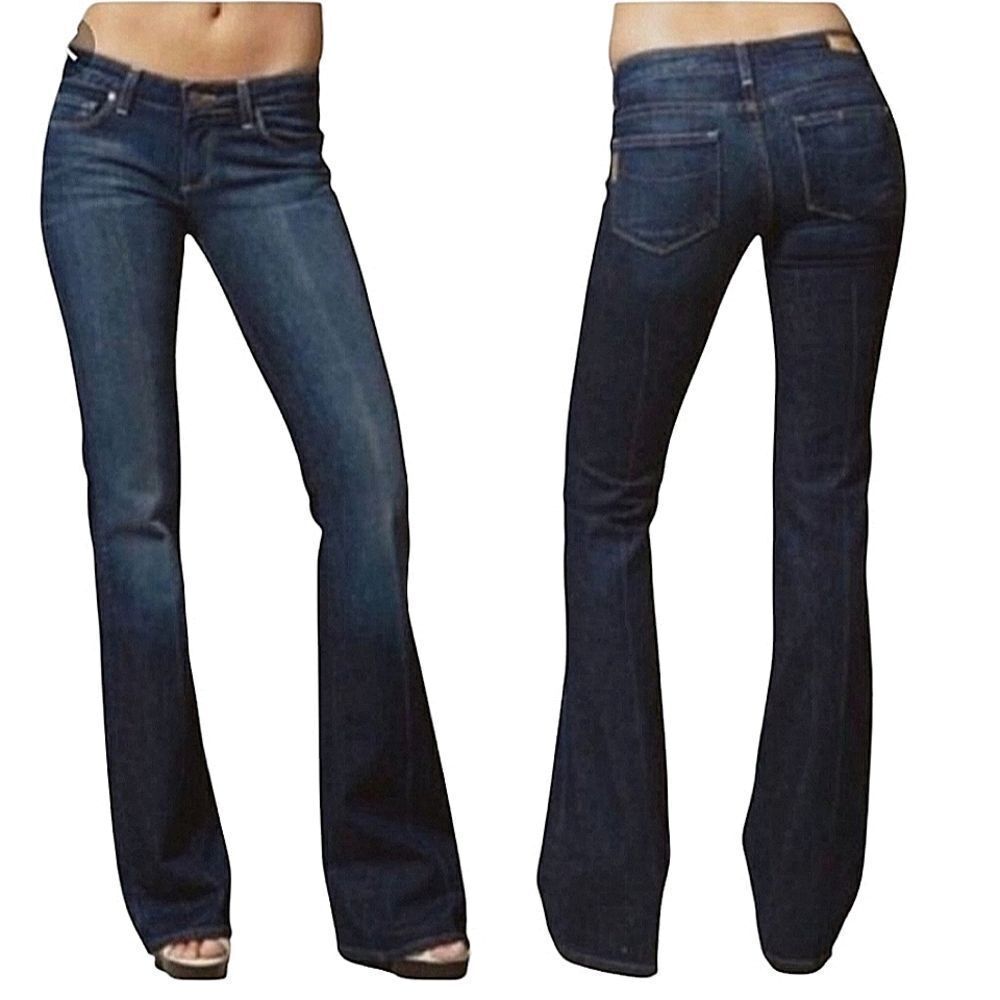 PAIGE Women's Boot Cut Jeans - Dark Blue